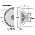 CELESTION NTR10-2520E głośnik nisko-średniotonowy PA, 250W, 8Ω 2/4