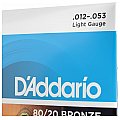 D'Addario EJ11 80/20 Bronze Struny do gitary akustycznej, Light, 12-53 4/4