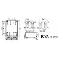 TRANSFORMATOR LOW PROFILE 10VA 2 x 15V / 2 x 0.333A 2/2