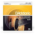 D'Addario EJ14 80/20 Bronze Struny do gitary akustycznej, Light Top/Medium Bottom/Bluegrass, 12-56 2/4