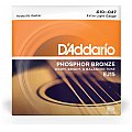 D'Addario EJ15 Phosphor Bronze Struny do gitary akustycznej, Extra Light, 10-47 2/4