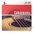 D'Addario EJ17-3D Phosphor Bronze Struny do gitary akustycznej, Medium, 13-56, 3 kpl 2/3