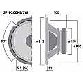 MONACOR SPH-200KE/SW Głośnik nisko-średniotonowy top HiFi, 100W, 8Ω 3/3