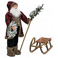 EUROPALMS Święty Mikołaj z gałęzią jodły i wieńcem "Prince of snow" 120cm 2/4