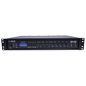 IHOS IPA-240 Wzmacniacz miksujący PA Public Adress 240 W, 100 V/70 V/ 8 omów, mp3, bluetooth, tuner FM ,Interfejs USB, ekran LCD 1/6