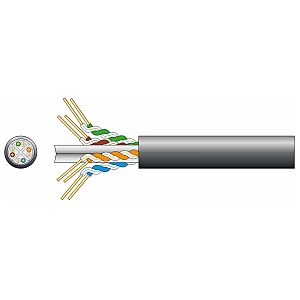 mercury Kabel ethernet, skrętka Cat6 U/UTP LDPE Gel Filled Network Cable 305m Czarny 1/2