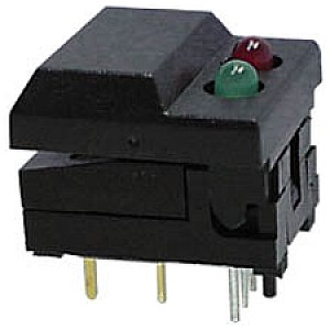 Przełącznik PCB DIGITAST DIP PUSH-BUTTON SWITCH BLACK CAP - RED & GREEN LED 1/3