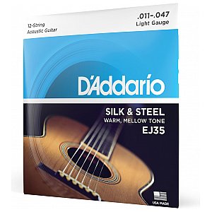 D'Addario EJ35 Silk & Steel 12-strunowe struny do gitary Folk 11-47 1/4