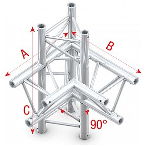 Milos Pro-30 Triangle P Truss - Narożnik trisystemu - 50 cm ACB61sp - 90° - srebrny - P 1/1