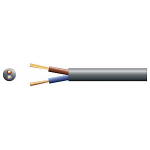 mercury Kabel sieciowy 2x0,75mm PVC okrągły 2 x 24/0.2mm 6A 5.8mmØ Czarny 100m 1/2