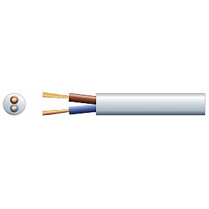 mercury Kabel linka 2x1mm PVC 2 x 32/0.2mm, 10A, 6.4mmØ, Biały, 50m 1/2