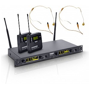 LD Systems WIN 42 BPHH 2 B 5 - Wireless Microphone System with 2 x Belt Pack and 2 x Headset skin-coloured 1/4