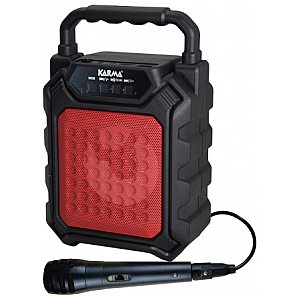 Karma HPS 44R Przenośna kolumna z akumulatorem, 1 mikrofon, Bluetooth, SD, USB, MP3 4" czerwona 1/6