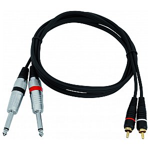 Omnitronic Cable KC2-15 2x6,3plug mo/2xRCA 1,5m 1/3