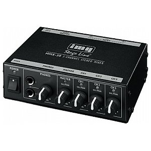 IMG Stage Line MMX-30, kompaktowy 3-kanałowy mikser liniowy stereo 1/1