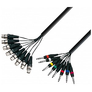 Adam Hall K3 L8 FV 0500 - Multicore cable 8 x XLR female to 8 x 6.3 mm Jack stereo 5 m przewód multicore 1/1