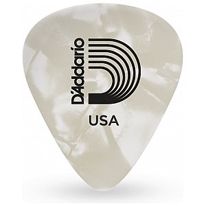 D'Addario White Pearl Celluloid Kostki gitarowe, 10 szt., Extra Heavy 1.25mm 1/2