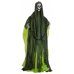 EUROPALMS Figurka na Halloween szkielet z zieloną peleryną, animowany, 170cm 1/5
