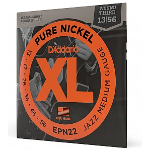 D'Addario EPN22 Pure Nickel Struny do gitary elektrycznej, Jazz Medium, 13-55 1/4