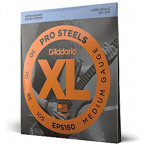 D'Addario EPS160 ProSteels Struny do gitary basowej, Medium, 50-105, Long Scale 1/3