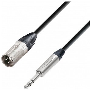 Adam Hall 5 Star - Kabel do mikrofonu Neutrik XLR męski /  6.3 mm Jack stereo 0.5 m przewód mikrofonowy 1/2
