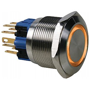 Przycisk antywandalowy DPST 1NO 1NC  pomarańczowy pierścień LED: 12VDC 1/3