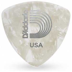 D'Addario White Pearl Celluloid Kostki gitarowe, 10 szt., Light 0.50mm, szerokie 1/2