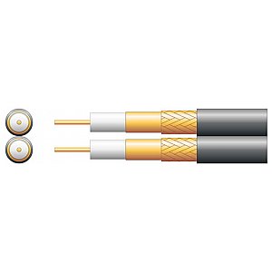 mercury Podwójny kabel koncentryczny Twin PE 100U z oplotem CCA - 100 m czarny 1/2