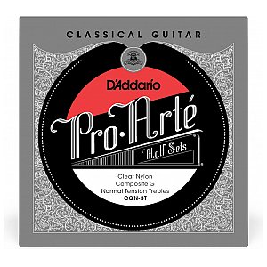 D'Addario CGN-3T Pro-Arte Przezroczysty nylon z kompozytem G Zestaw do gitary klasycznej, normalne napięcie 1/1