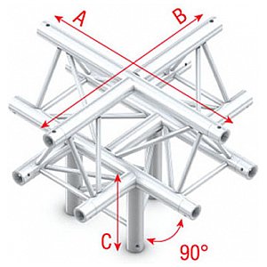 Milos Deco-22 Triangle truss - Łącznik trisystemu ACM52 - 90° 5-kierunkowy 1/1