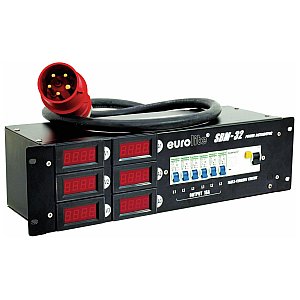 EUROLITE SBM-32 Power Distributor Rozdzielnia 32A z analizatorem do szaf rack 1/5