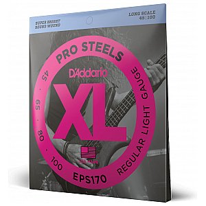D'Addario EPS170 ProSteels Struny do gitary basowej, Light, 45-100, Long Scale 1/3