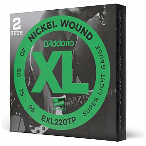 D'Addario EXL220TP Nickel Wound Struny do gitary basowej, Super Light, 40-95, 2 kpl, Long Scale 1/3