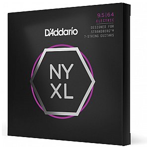D'Addario NYXL09564SB, Nickel Wound, Strandberg 7-strunowe, Super Light Plus, 095-64 1/4