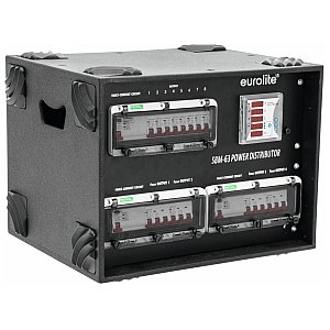 EUROLITE SBM-63 Power Distributor Rozdzielnia mobilna "żółwik" 63A z analizatorem faz 1/5