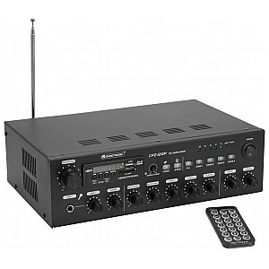 OMNITRONIC CPZ-120P PA Wzmacniacz miksujący 120W 100V / 4-16ohm 4 strefowy z MP3, FM, BT 1/5
