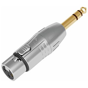 Seetronic Adapter Żeński XLR 3 Pin na wtyk Jack stereo, Złote styki – srebrna obudowa 1/1