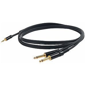 PROEL CHLP170LU15XL kabel audio „Y” złącza YONGSHENG stereo jack 3,5 mm - 2x 6,3 mm mono - 1,5m 1/1