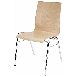 Konig & Meyer 13400-000-02 Krzesło wielofunkcyjne do sztaplowania nogi chrom, siedzisko bukowe drewno naturalne 1/1