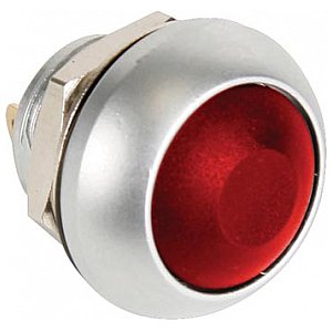 PRZYCISK MINI ROUND METAL PUSH BUTTON WITH RED BUTTON 1P SPST OFF-(ON) 1/3