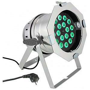 Cameo Light PAR 64 CAN - 18 x 8W QUAD Colour LED PAR Can RGBW in polished housing, reflektor sceniczny LED 1/4