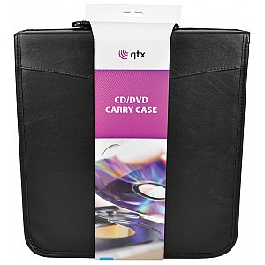 QTX CD Carry Case, 200 CDs, Leather like finish 1/3