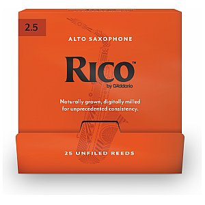 Stroiki do saksofonu altowego Rico D'Addario #2.5 Pakowane pojedynczo, 25 szt. 1/1