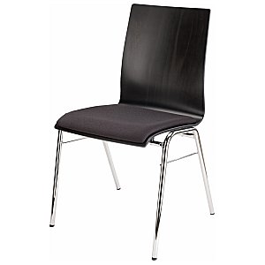 Konig & Meyer 13415-000-02 Krzesło wielofunkcyjne do sztaplowania nogi chromowane, czarne siedzenia 1/1