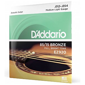 D'Addario EZ920 85/15 Bronze Struny do gitary akustycznej, Medium Light, 12-54 1/4