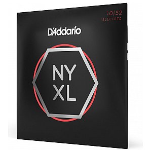 D'Addario NYXL1052 Nickel Wound Struny do gitary elektrycznej, Light Top / Heavy Bottom, 10-52 1/4