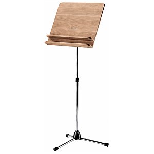 Konig & Meyer 11831-000-02 Pulpit na nuty orkiestrowy  chromowany stojak z biurkiem z drewna orzechowego 1/2