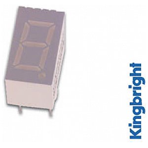 Kingbright jednocyfrowy wyświetlacz 9mm SINGLE-DIGIT DISPLAY COMMON CATHODE SUPER RED 1/3