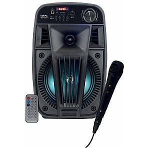 Karma V SINGER Kolumna mobilna z akumulatorem, mikrofon, Bluetooth, USB, MP3, podświetlenie 6,5" 100W Karaoke 1/5