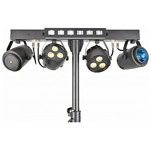 qtx Stage Bar Zestaw oświetleniowy - PAR+ Fireball + Laser + UV/Strobo + Statyw 1/10